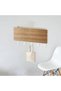 Wall-mounted key holder with 5 hooks and letter holder, made of ABS wood, no drilling required, measures 18x10x3 cm, wood color. - 2