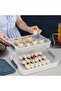 Suitable for 2 Pieces Dumpling Storage Box for Freezer Refrigerated Locking Lid Airtight Muffin Dessert - 4