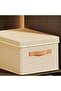 PP board reinforced folding wardrobe storage box, bedrooms, large capacity, store clothes, toys, sundries, 2-pack, beige (44x30x20CM). - 3