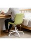Office Chair with Striped Fabric, Armless Desk Chair for Home Office, Comfy Upholstered Vanity Chair, Swivel Computer Chair for Small Spaces - 4