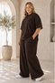 Women's T-Shirt and High Waist Wide Leg Pants Two-Piece Set - 2
