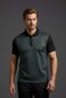 Men's Navy Blue Two-Piece Tracksuit Set - Jacquard Fabric T-Shirt and Parachute Sweatpants - 112 - 3
