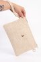 Cream Color Women's Stylish Straw Patterned Daily Hand and Shoulder Bag with Adjustable Strap - 8