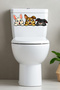 Toilet Sticker Three Cute Rabbits with Confused, Scared and Annoyed Facial Expressions Fun Bathroom Sticker Set - 4
