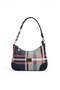 Navy Blue - Navy Blue Plaid Women's Shoulder Bag Sp1277