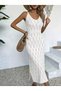 Women's Strappy V-Neck Long Dress Knit Dress - 6