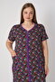 Women's Plus Size 100% Cotton Combed Fabric Zippered Summer Dress / Purple-Red 4099 - 6