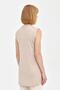Chiffon Front Sleeveless Combed Cotton Undergarment - Stone - 6