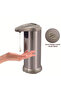 Stainless steel automatic sensor soap dispenser, adjustable dispensing volume, sealed design, suitable for bathrooms and kitchens, 250ml. - 4