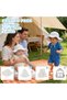Baby sun hat, 19.68 inches/50 cm circumference, wide-brimmed toddler bucket hat, adjustable strap, suitable for outdoor use - light blue. - 3