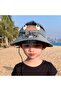 Unisex Kids' UV Protection Breathable Sun Hat with Solar & USB Powered 3-Speed Cooling Fan (Dark Gray)