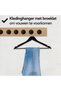 10 Wooden Clothes Hangers Black - Clothes Hanger - Notch and Trouser Bar - Metal Hook - Adults - 10 Pieces - Black - 4