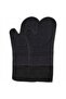 Black silicone oven mitts, 37cm, heat resistant up to 230°C, 2 pieces. - 5
