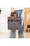 Grey Medium Insulated Leak-Proof Lunch Bag (10.2x6.7x9.4") with 5 Pockets & Strap for Men, Women, Work & Travel - 4