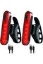 2-Pack Rechargeable LED Bicycle Taillights Rear Riding Lights Night Safety Waterproof Warning Flashers Red