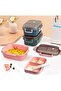 2-Tier Integrated Leak-Proof Bento Lunch Box with Cutlery (Pink) - 5