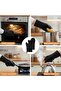 6-piece set of high-temperature resistant, non-slip silicone kitchen gloves with extra-long cuffs, suitable for cooking (black). - 3