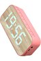 Digital Clock - Alarm Clock Radio - Bedroom Desk - Mirror Display - 16x9x5 cm - Roseate - 4
