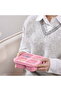 4 adorable pink bento boxes, divided candy/snack storage, portable 4-compartment food containers, girls' school picnics, kitchen. - 4