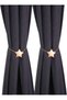 Two-piece set of five-pointed star metal curtain magnetic snap tiebacks - gold