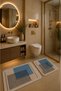 Bath Mat Set of 2 with Non-Slip Base and Washable 60X90 cm - 50X60 cm