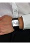 Vintage White Dial Black Men's Wristwatch Stainless Steel Case Leather Band Durable Colorfast Genuine Leather Embossed Screw Case - 3