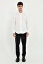 Men's Slim Fit Long Sleeve Ecru Shirt - 3