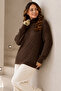 Turtleneck Knitwear Sweater R4518 Brown - 2