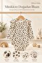 Baby Girl Long Sleeve Bodysuit - Leopard Patterned Shoulder Ruffle Detailed Snap Fastener Bodysuit - 3