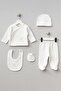 100% Cotton Ladybug Patterned 5 Piece Hospital Discharge Set 0-3 Months 50-56 cm Ecru Bbtf.20222.03