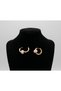 Enamel Flower Motif Stone Women's Hoop Earrings - Stylish and Trendy Jewelry - 4