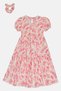 Kids Girl 2 Pcs Floral Print Dress With Scrunchies, Multicolor - 3