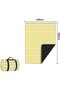200x300cm Extra Large Foldable Waterproof Picnic Blanket (Yellow & White Checkered) - 5