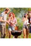 Stainless steel vertical stand for grilling poultry with cooking plate - aroma holder - non-stick coating - 4
