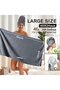 2-Pack Microfiber Hair Drying Towel-Absorbent Quick-Dry Headband-100x60cm-Pink Gray - 4
