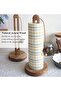 Farmhouse Solid Acacia Wood Tissue Holder and Roll Dispenser with Weighted Non-Slip Base - 2