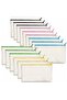 15-pack blank cotton canvas zipper pouches, DIY cosmetic bag, pencil case with storage pocket