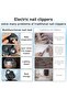 2-in-1 Electric Nail Clipper & Buffer with 2.5x Magnifier (black), 3-speed automatic nail trimmer. - 5