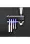 Toothbrush holder, wall-mounted toothbrush, toothpaste dispenser and storage box, bathroom toothbrush sanitizer (black) - 2