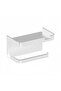 Designer Wall-Mounted Toilet Paper Holder with Tray (White) - 4