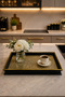 Moon Black Gold Detailed Decorative Gold Glitter Luxury Presentation and Serving Tray 41X29 cm - 2