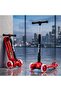 Skate Scooter for Kids, 3 Wheel Smart Kick Scooter with Foldable & Height Adjustment (Red)