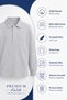 2-Pack Premium School Polo Collar 100% Cotton Boys' School T-Shirt Long Sleeve 8-16 Years |   Children's School Uniform Polo Collar Basic T-Shirt Unisex Long Sleeve Soft Textured Breathable Fabric - 5