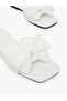 White Bow Detail Flat Sandals - 3