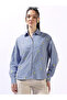 Navy Blue 100% Cotton Embroidered Oversized Shirt - 3