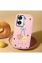 Realme C55 Compatible Case Camera Protector Pink Silicone Couple Phone Case with Bear Pattern - 2