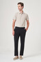 Black Side Pocket Knitted Slim Fit Casual Cotton Chino Trousers 1003260905