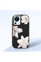Mi 13 Lite Compatible Case Camera Protector Black Silicone Couple Phone Case Floral Pattern