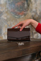 Women's Brown Patent Leather Mini Box Shoulder Evening Dress Bag - 4