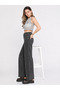 90's Smoked Casual Comfort Lycra Super High Waist Loose Palazzo Jeans (Blueva) - 2